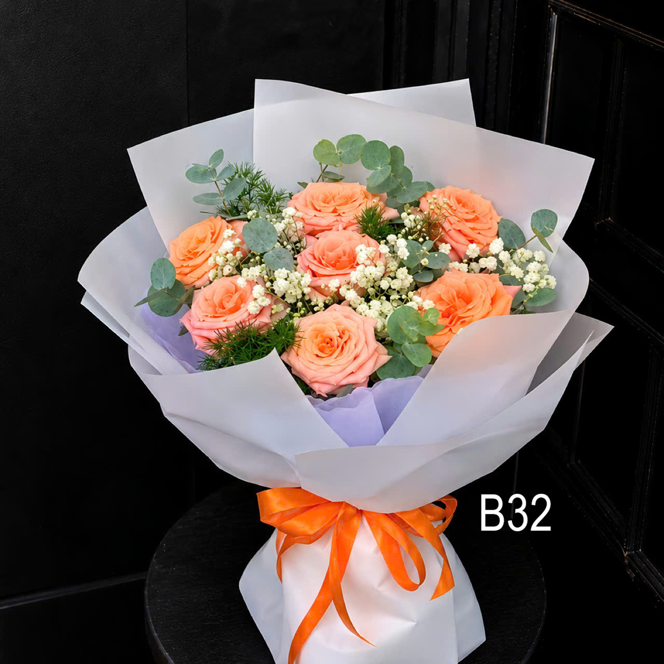 Bó Hoa Hồng Cam Đào