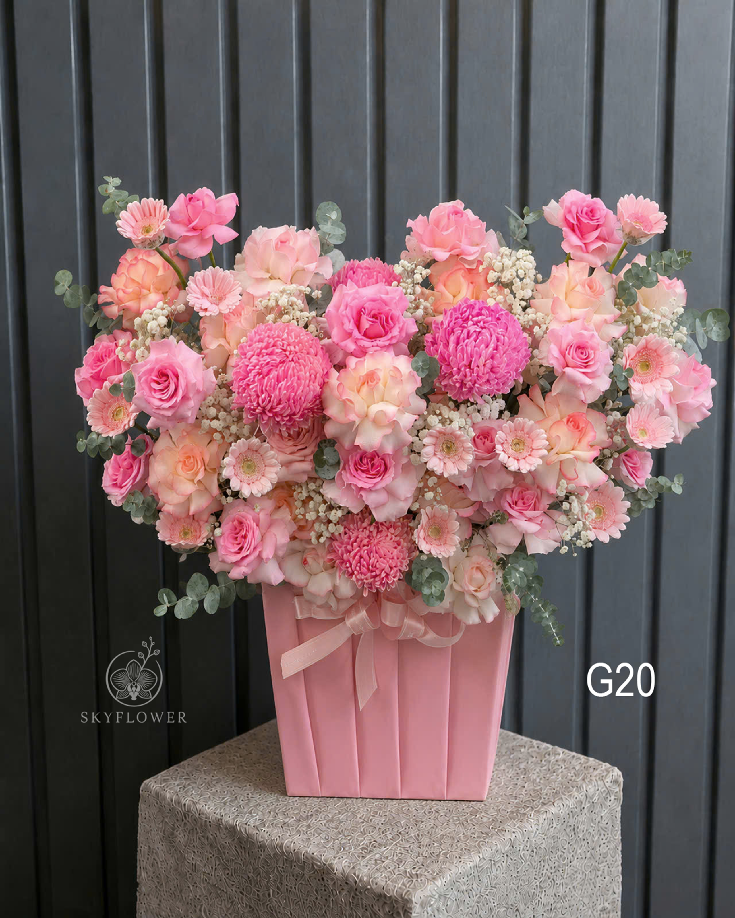 Giỏ hoa hồng pastel ngọt ngào - Mã G20