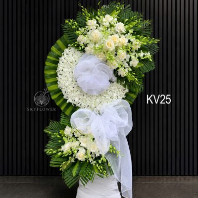 Kệ hoa viếng lan trắng KV25 Bạch An