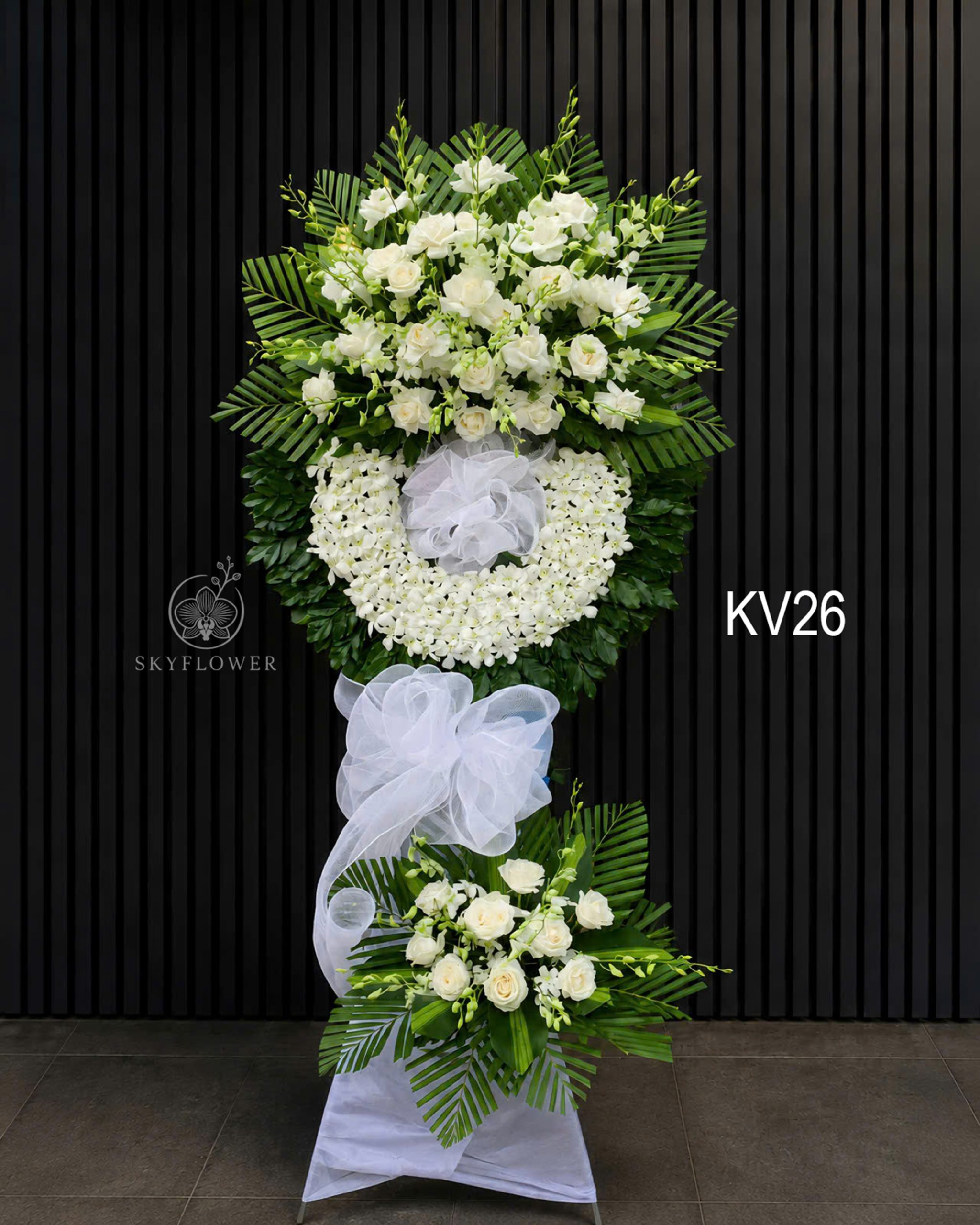 KV26 Kệ hoa viếng lan trắng KV26 Tịnh Tâm
