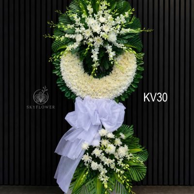Kệ hoa viếng lan trắng KV30 Tịnh Viên
