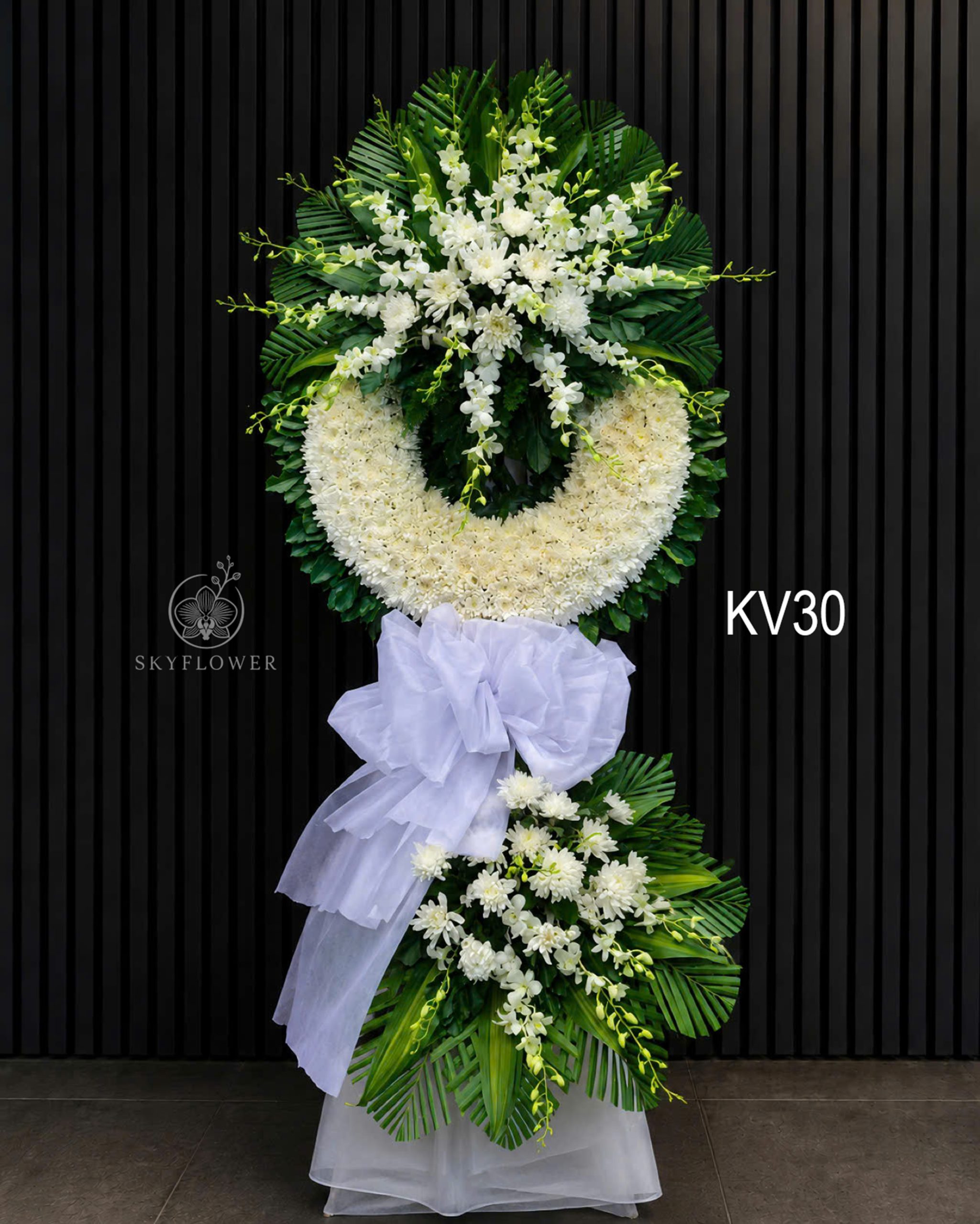 KV30 Kệ hoa viếng lan trắng KV30 Tịnh Viên